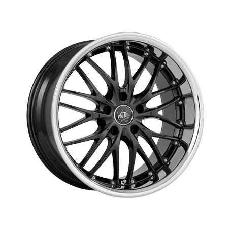 Jante aluminium Barracuda Voltec T6, 7x17 ET33 4x100 56,6, Highgloss black inox lip