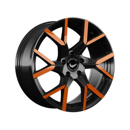 Jante aluminium Barracuda Tzunamee Evo, 8,5x19 ET43 5x112 73,1, black gloss flashorange
