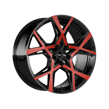 Jante aluminium Barracuda Project X, 10x22 ET45 5x112 73,1, gloss black flashred