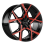 Jante aluminium Barracuda Project X, 10x22 ET45 5x112 73,1, gloss black flashred