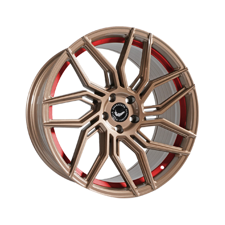 Jante aluminium Barracuda Dragoon, 10x20 ET35 5x114,3 70,5, higloss-bronze undercut Trimline red