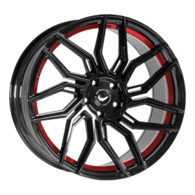 Jante aluminium Barracuda Dragoon, 8,5x20 ET33 5x112 66,6, higloss-black undercut Trimline red