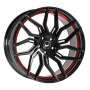 Jante aluminium Barracuda Dragoon, 8,5x20 ET33 5x112 66,6, higloss-black undercut Trimline red