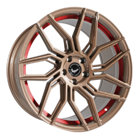 Jante aluminium Barracuda Dragoon, 8,5x20 ET28 5x112 66,6, higloss-bronze undercut Trimline red